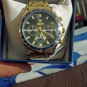 Invicta Gold and Blue Chronograph Watch